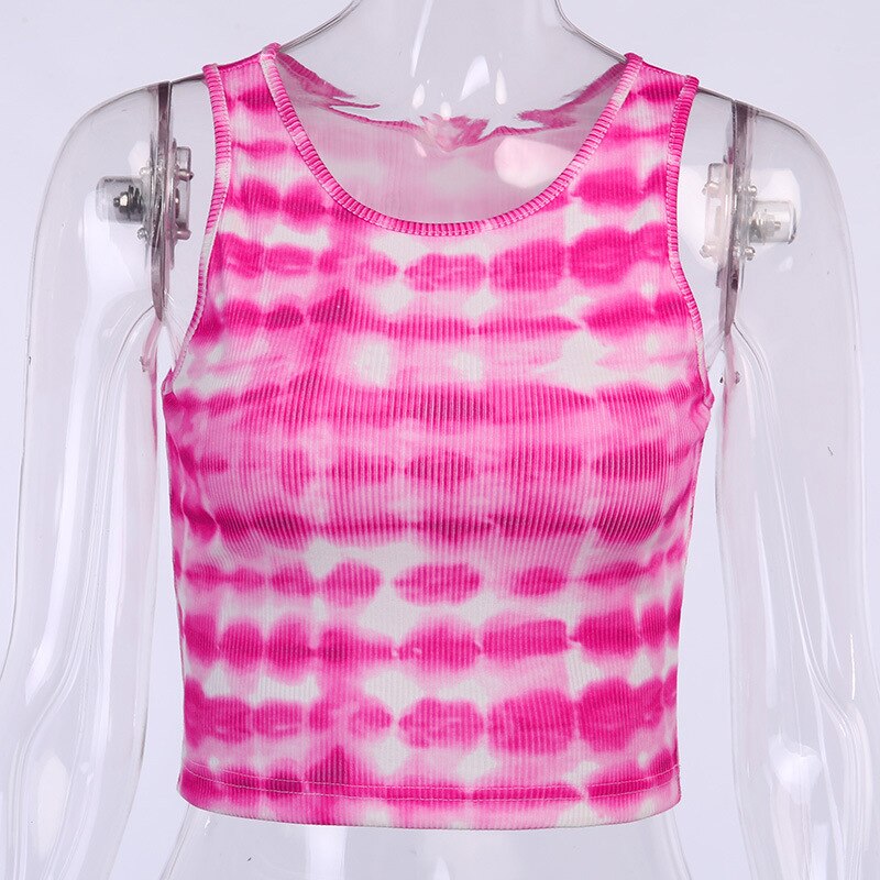Tie Dye Print Sleeveless Tanks Top Mssza