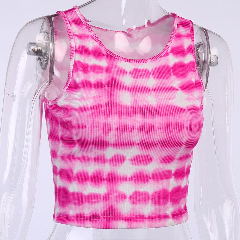 Tie Dye Print Sleeveless Tanks Top Mssza