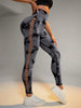 Tie Dye Scrunch Butt Lifting Side Mesh Design Seamless Leggings Mssza
