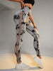 Tie Dye Scrunch Butt Lifting Side Mesh Design Seamless Leggings Mssza