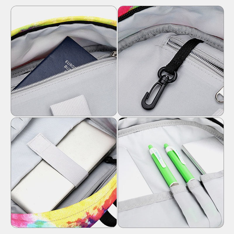 Tie-dye Waterproof Casual Backpack School Bag Mssza