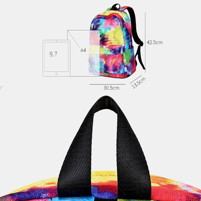 Tie-dye Waterproof Casual Backpack School Bag Mssza