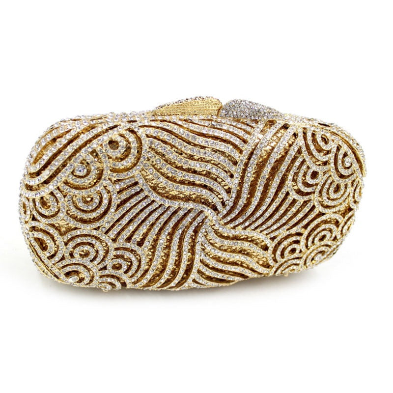 Patchwork Versatile Pearl Diamonds Clutch Mssza
