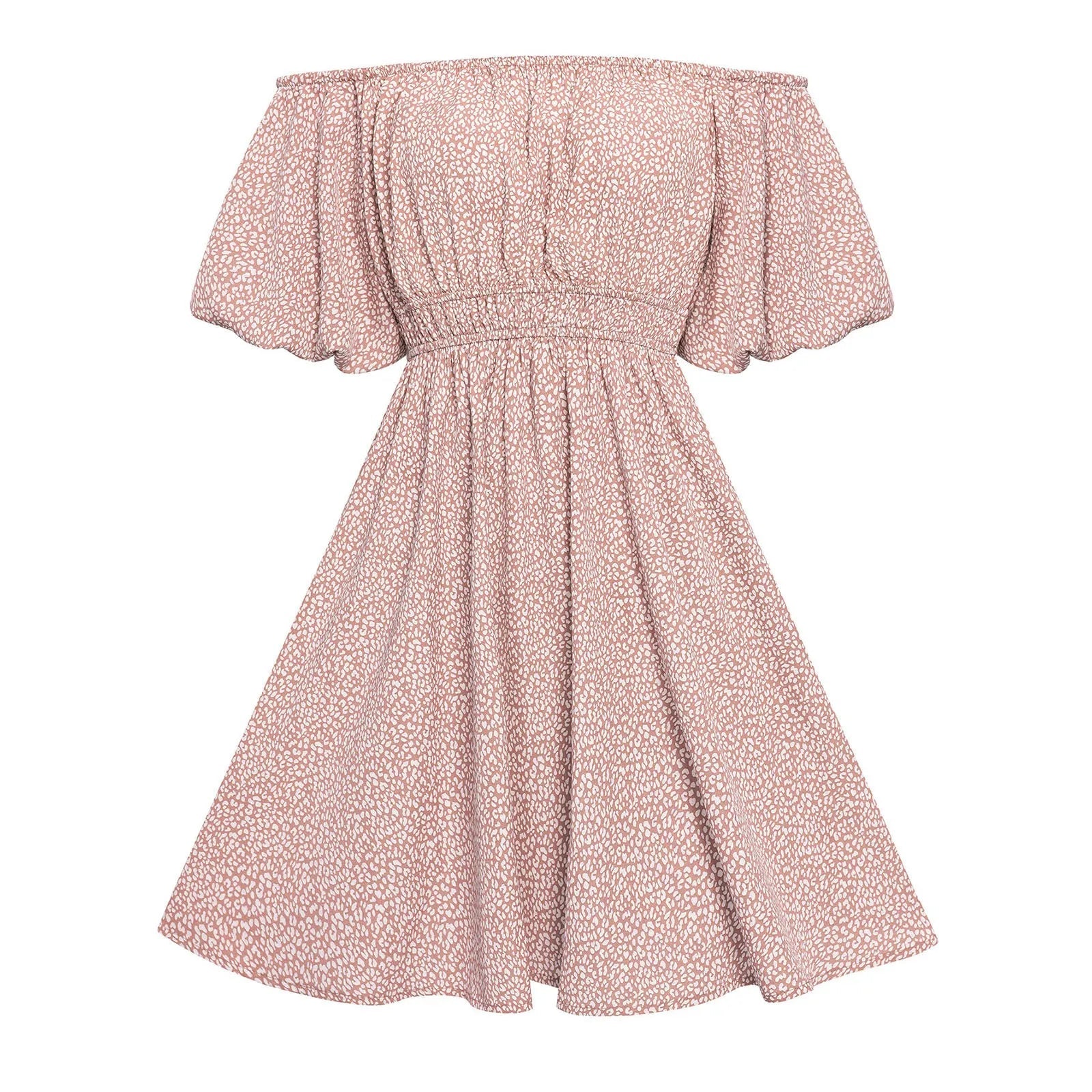 Plead Backless Short Off Shoulder Printed Waist Petite Beach Boho Dress Mssaz Desses