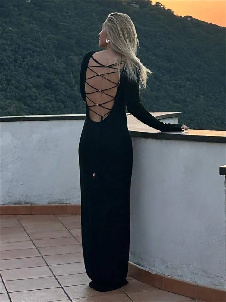 Patchwork Strappy Slim Elegant Pleated High Solid Clothes Female Casual Dress Mssaz Desses