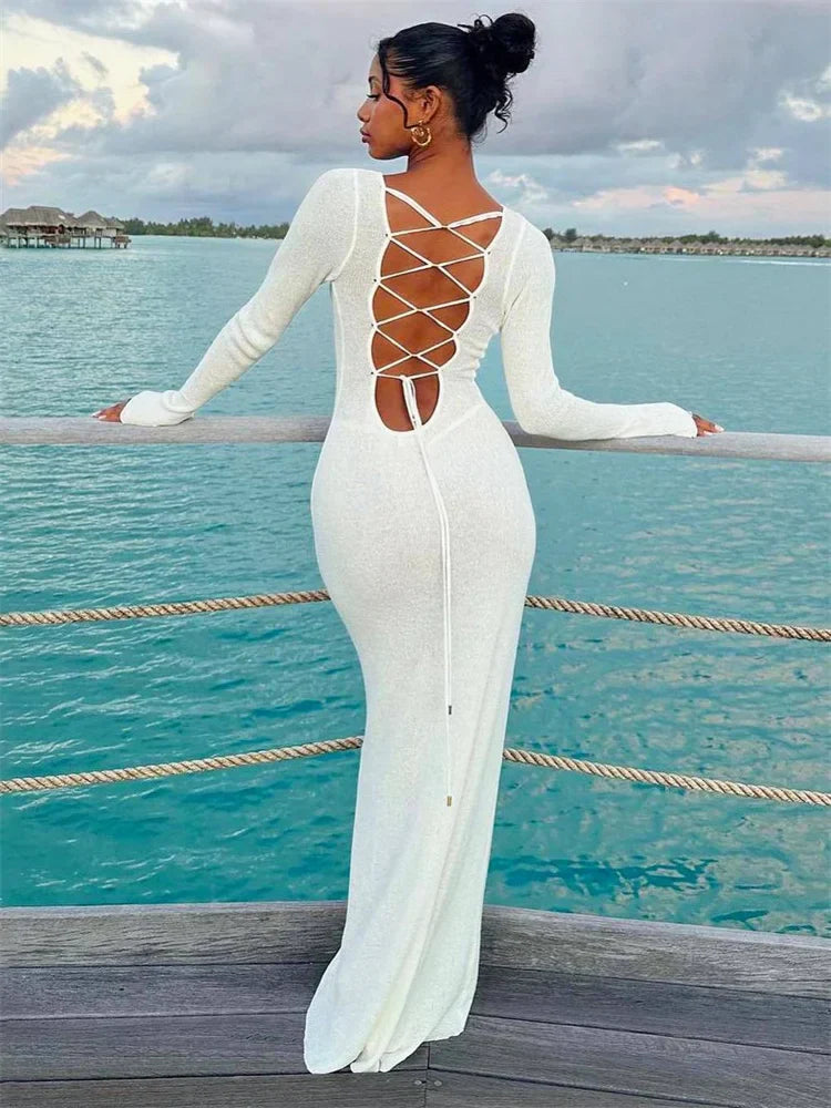 Patchwork Strappy Slim Elegant Pleated High Solid Clothes Female Casual Dress Mssaz Desses