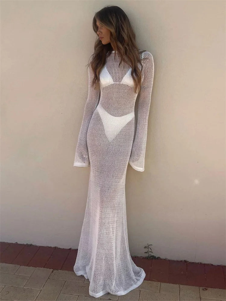 Knitted Bandage Side Split Sleeveless Slim Hip Wrap Evening Casual Dress Mssaz Desses