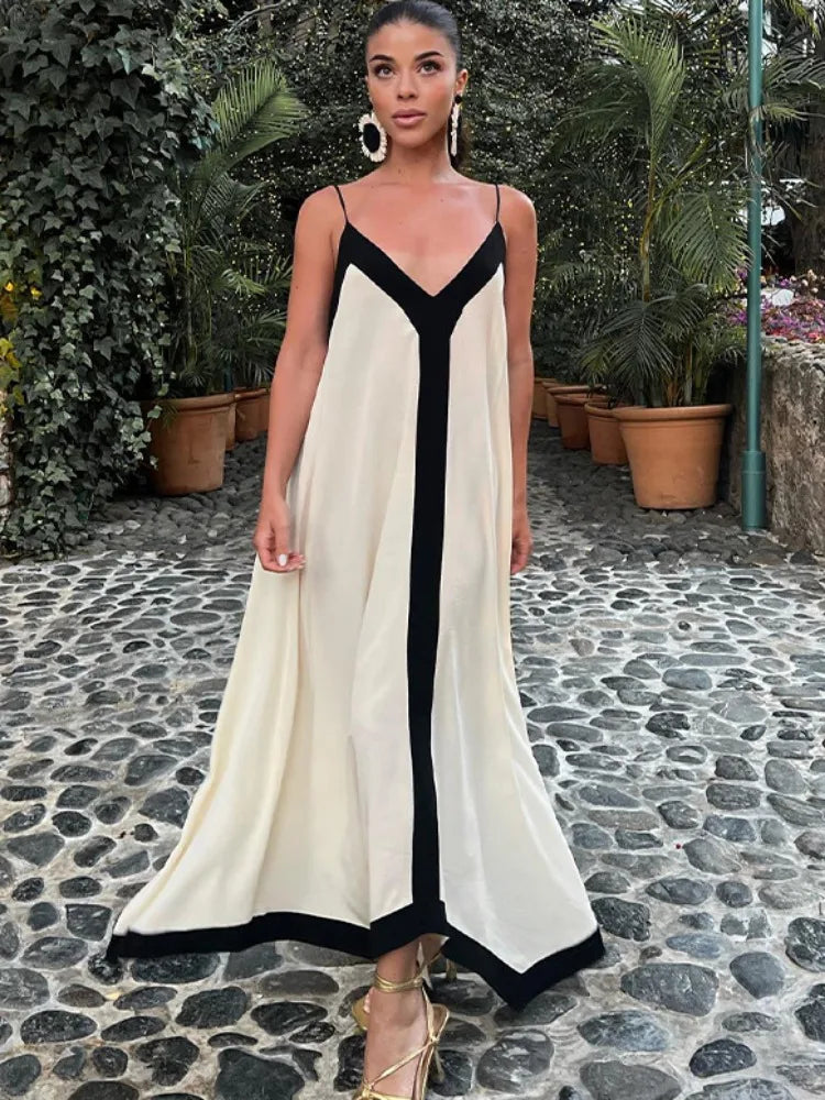 Chiffon Contrast Off-Shoulder Female  Casual Dress Mssaz Desses