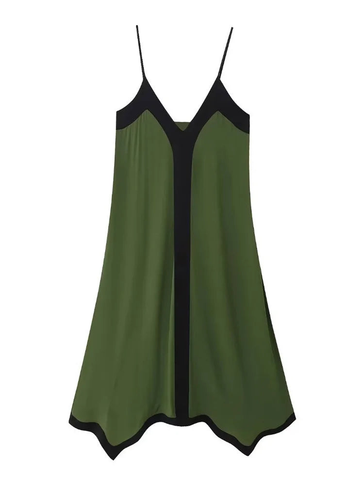 Chiffon Contrast Off-Shoulder Female  Casual Dress Mssaz Desses