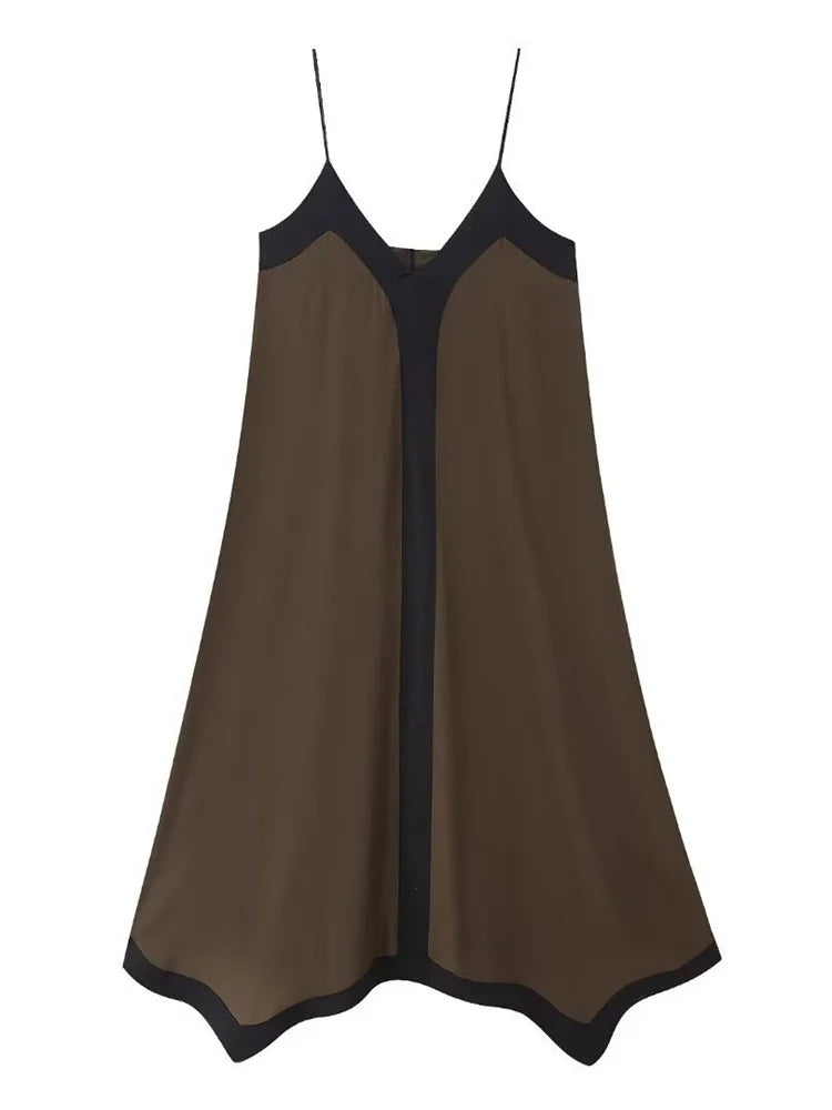 Chiffon Contrast Off-Shoulder Female  Casual Dress Mssaz Desses