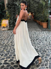 Chiffon Contrast Off-Shoulder Female  Casual Dress Mssaz Desses