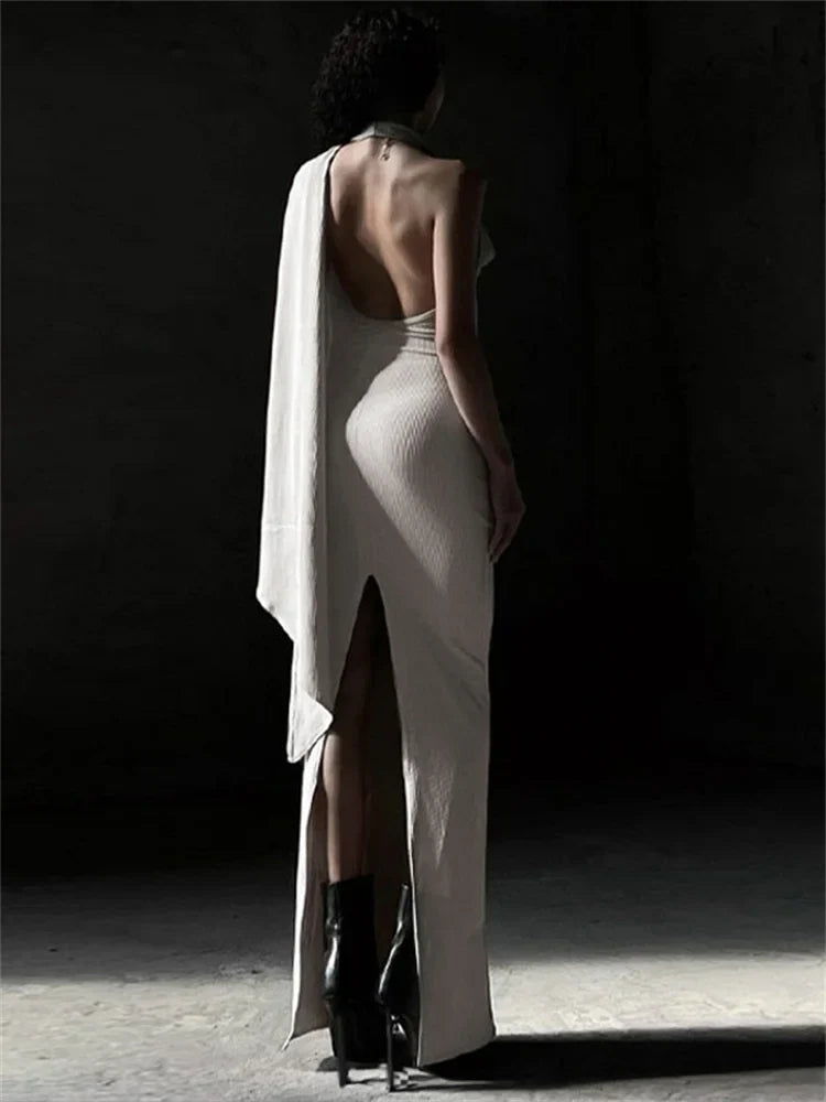 Backless For Neck Sleeveless   High Street Long Skirt New Casual Dress Mssaz Desses