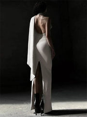 Backless For Neck Sleeveless   High Street Long Skirt New Casual Dress Mssaz Desses