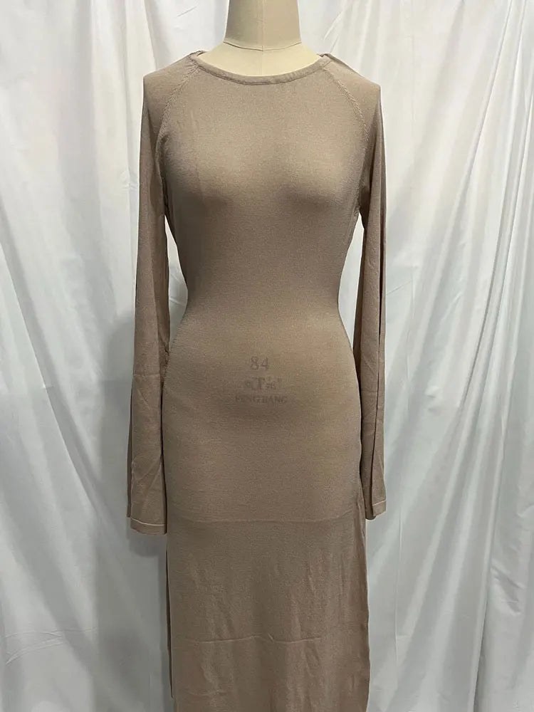 Knit Off-Shoulder Loose   Casual Dress Mssaz Desses