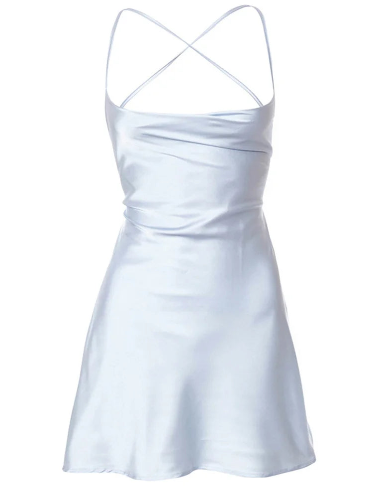 New Spaghetti Straps  Low Cut  Dresses Ladies Club Wear Party Sundresses Casual Dress Mssaz Desses