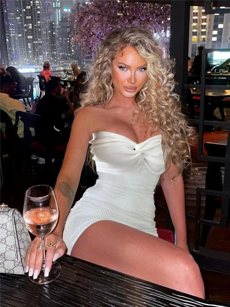 Knit Backless Bodycon Dress Contrast Color Spaghetti Strap Long Party  Casual Dress Mssaz Desses