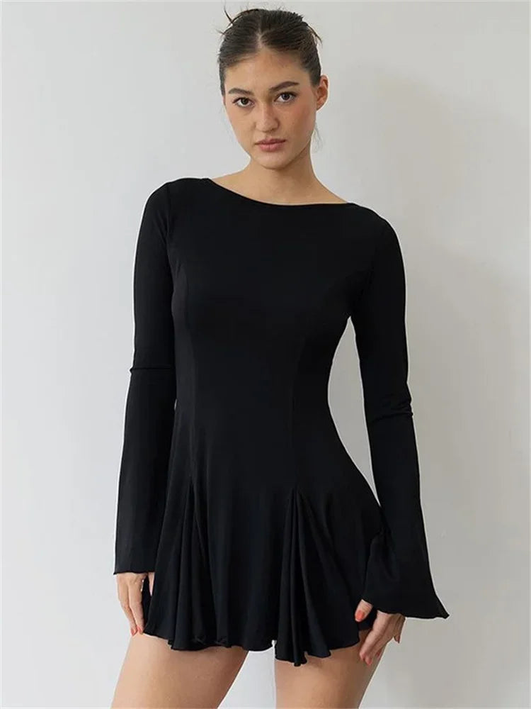 Round Neck Slim Vacation Knitted New  Casual Dress Mssaz Desses