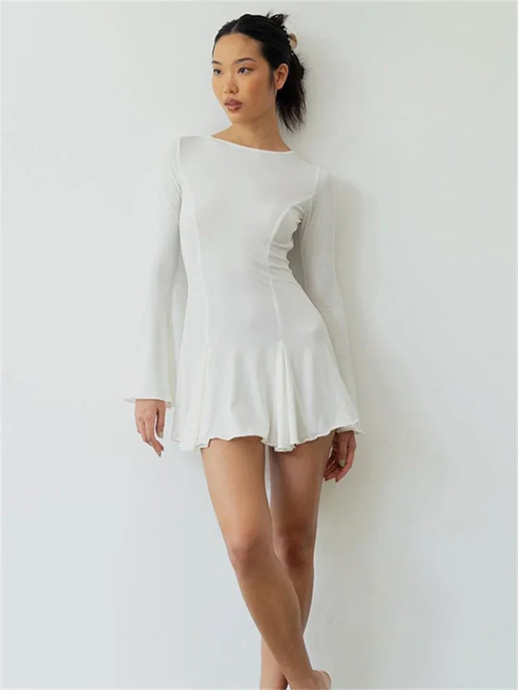 Round Neck Slim Vacation Knitted New  Casual Dress Mssaz Desses
