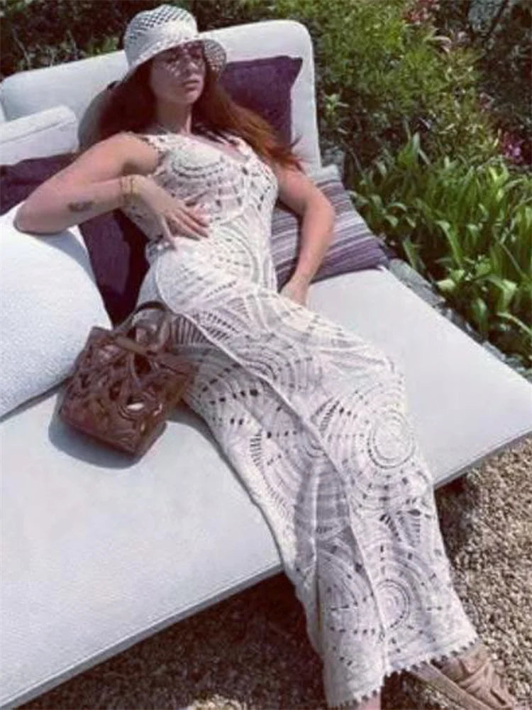 Female Cover Up Mesh See-Through Split Long Sleeve  Beach New Casual Dress Mssaz Desses