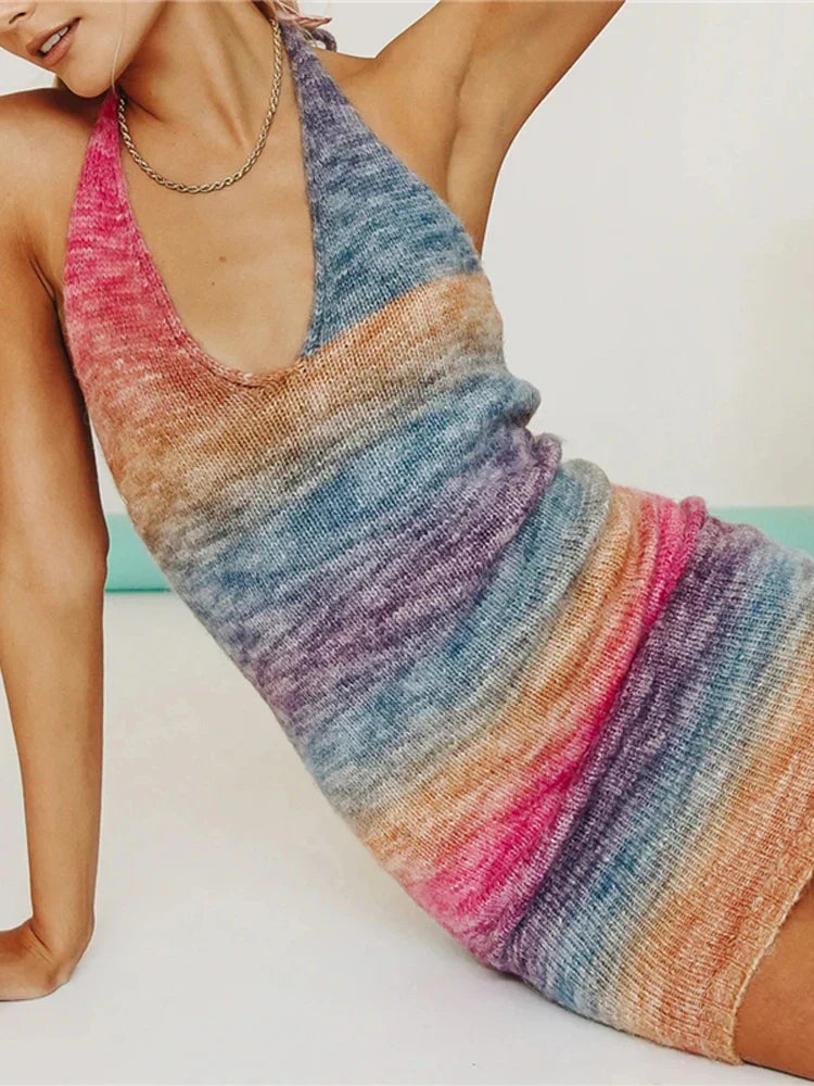Knitted Spaghetti Strap Maxi Dresses Holiday Hollow Out Split Beach Clothes  Casual Dress Mssaz Desses