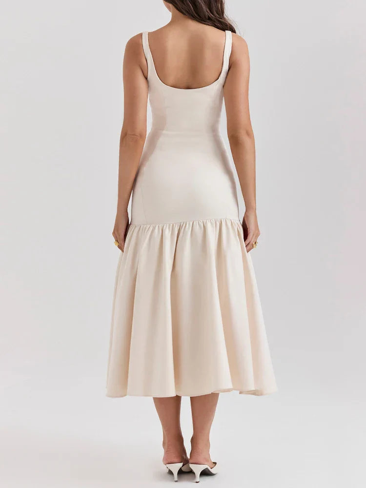 Lace-Up Ruffled Mesh Bandage High Waist Female  Casual Dress Mssaz Desses