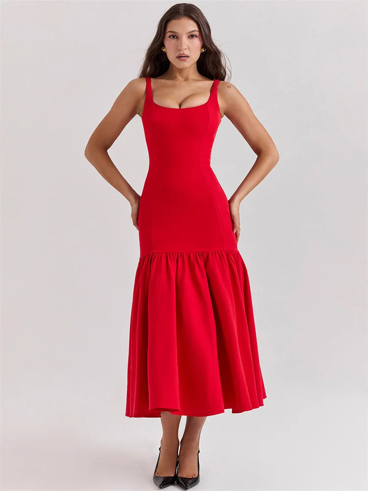 Lace-Up Ruffled Mesh Bandage High Waist Female  Casual Dress Mssaz Desses