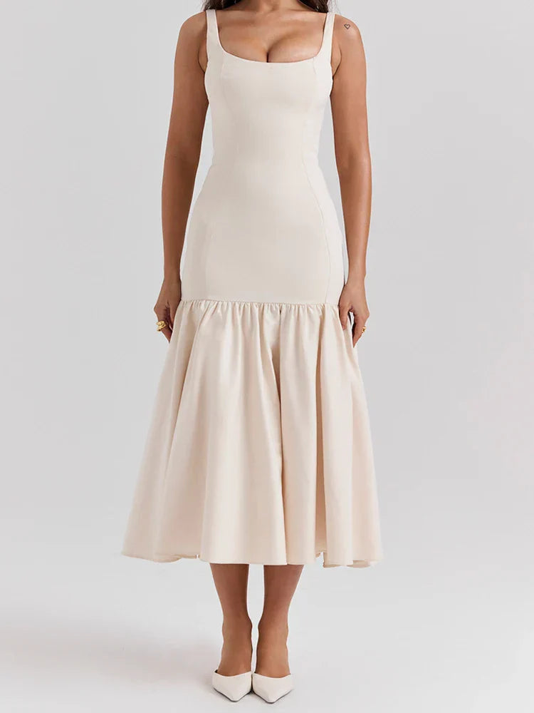 Lace-Up Ruffled Mesh Bandage High Waist Female  Casual Dress Mssaz Desses