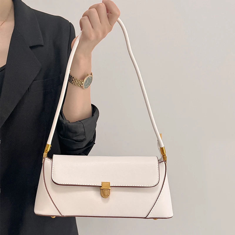 Trend Solid Designer Tote Flap PU Leather Underarm Versatile Shoulder Handbags Mssza