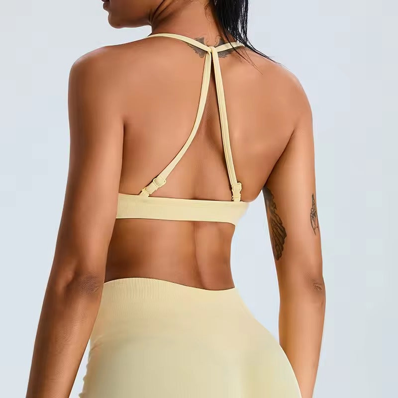 Trendy Adjustable Thin Shoulder Strap Sports Bra Mssza