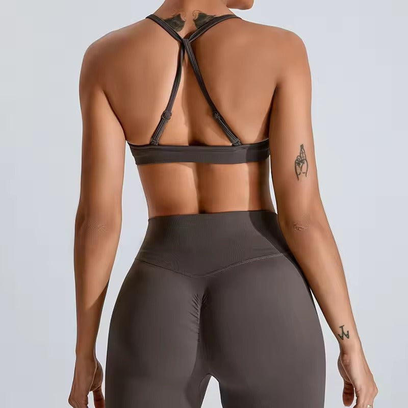Trendy Adjustable Thin Shoulder Strap Sports Bra Mssza