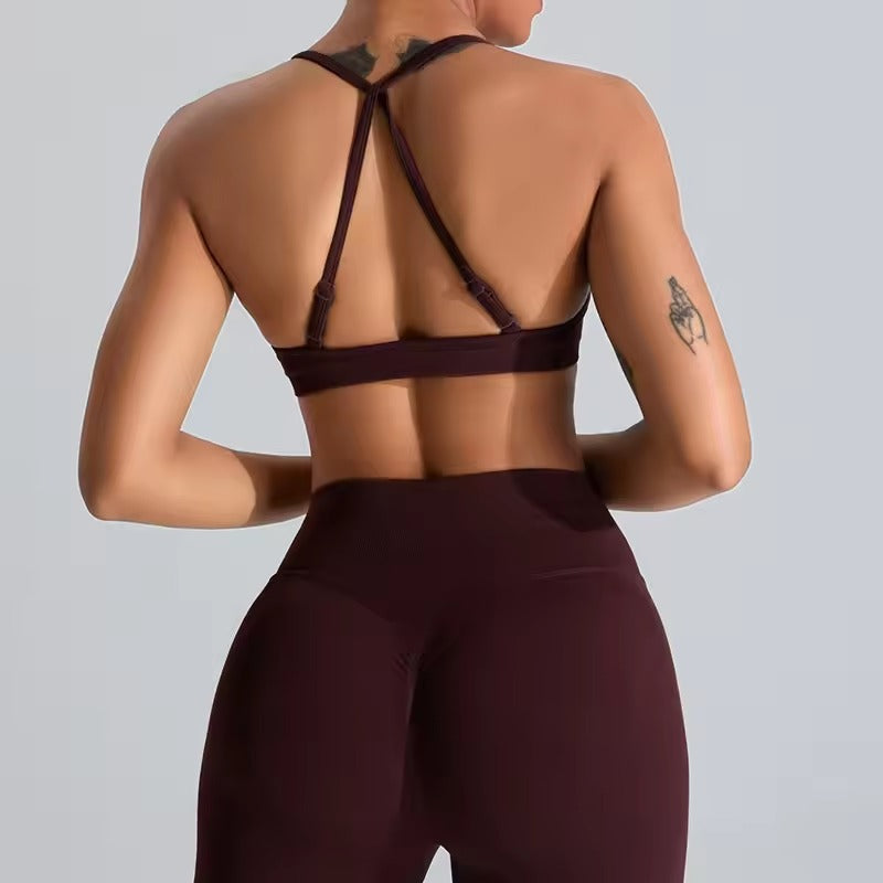 Trendy Adjustable Thin Shoulder Strap Sports Bra Mssza
