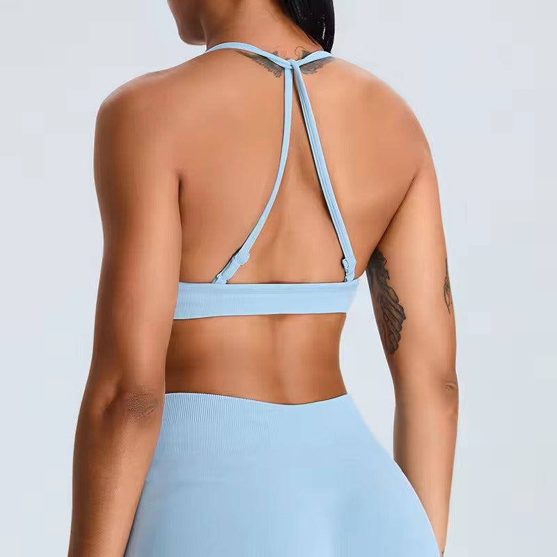 Trendy Adjustable Thin Shoulder Strap Sports Bra Mssza
