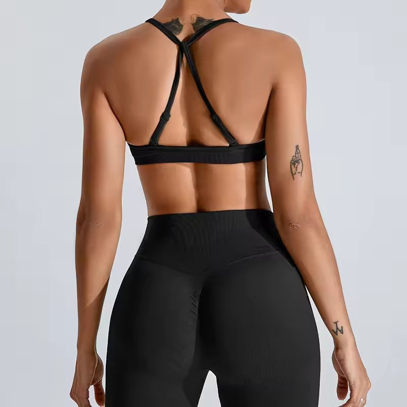 Trendy Adjustable Thin Shoulder Strap Sports Bra Mssza