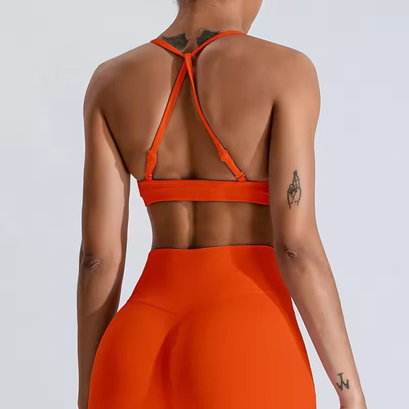 Trendy Adjustable Thin Shoulder Strap Sports Bra Mssza