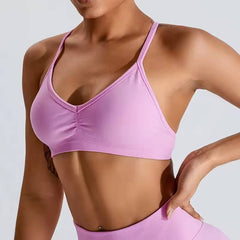 Trendy Adjustable Thin Shoulder Strap Sports Bra Mssza
