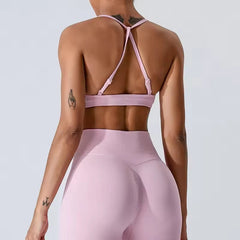 Trendy Adjustable Thin Shoulder Strap Sports Bra Mssza