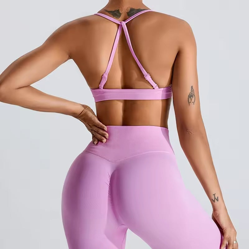 Trendy Adjustable Thin Shoulder Strap Sports Bra Mssza
