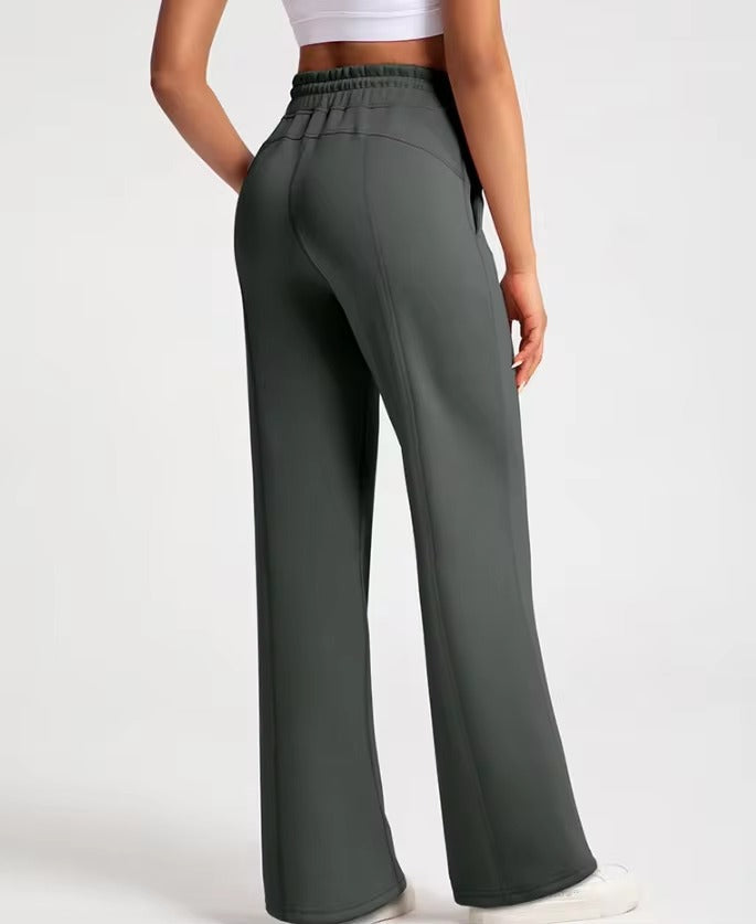 Trendy Air Layer High Waisted Loose Straight Yoga Pants Mssza