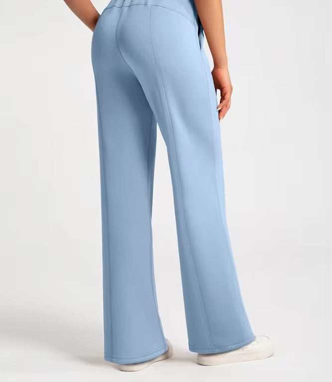 Trendy Air Layer High Waisted Loose Straight Yoga Pants Mssza