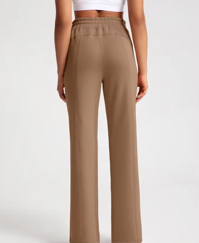 Trendy Air Layer High Waisted Loose Straight Yoga Pants Mssza