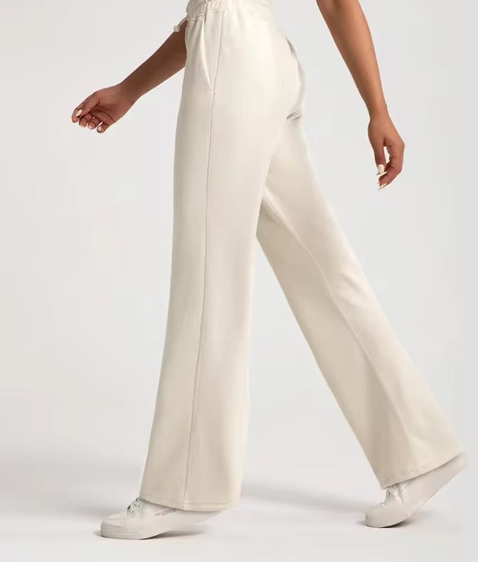 Trendy Air Layer High Waisted Loose Straight Yoga Pants Mssza