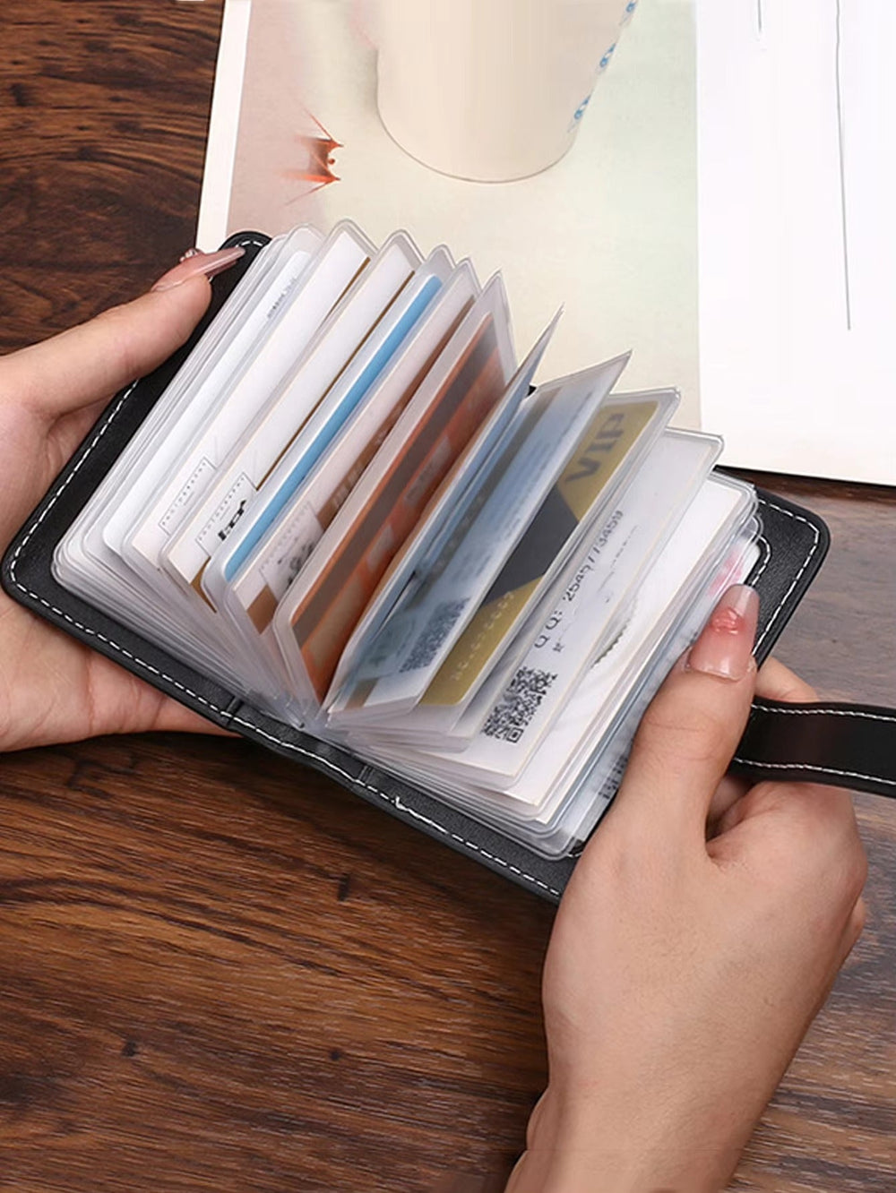 Trendy Anti Demagnetization PU Leather Plaid Coin Wallet Bag Mssza