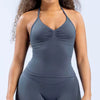 Trendy Beautiful Open Back Halter Longline Strappy Sports Bra Mssza