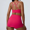 Trendy Bra And High Waist Shorts 2 Piece Set Tracksuit Mssza