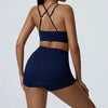 Trendy Bra And High Waist Shorts 2 Piece Set Tracksuit Mssza