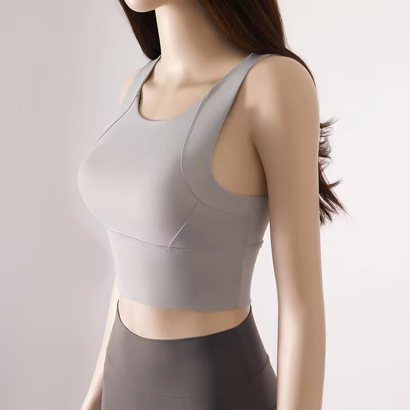 Trendy Breathable Athleisure Sport Fixed Chest Pad Bra Mssza