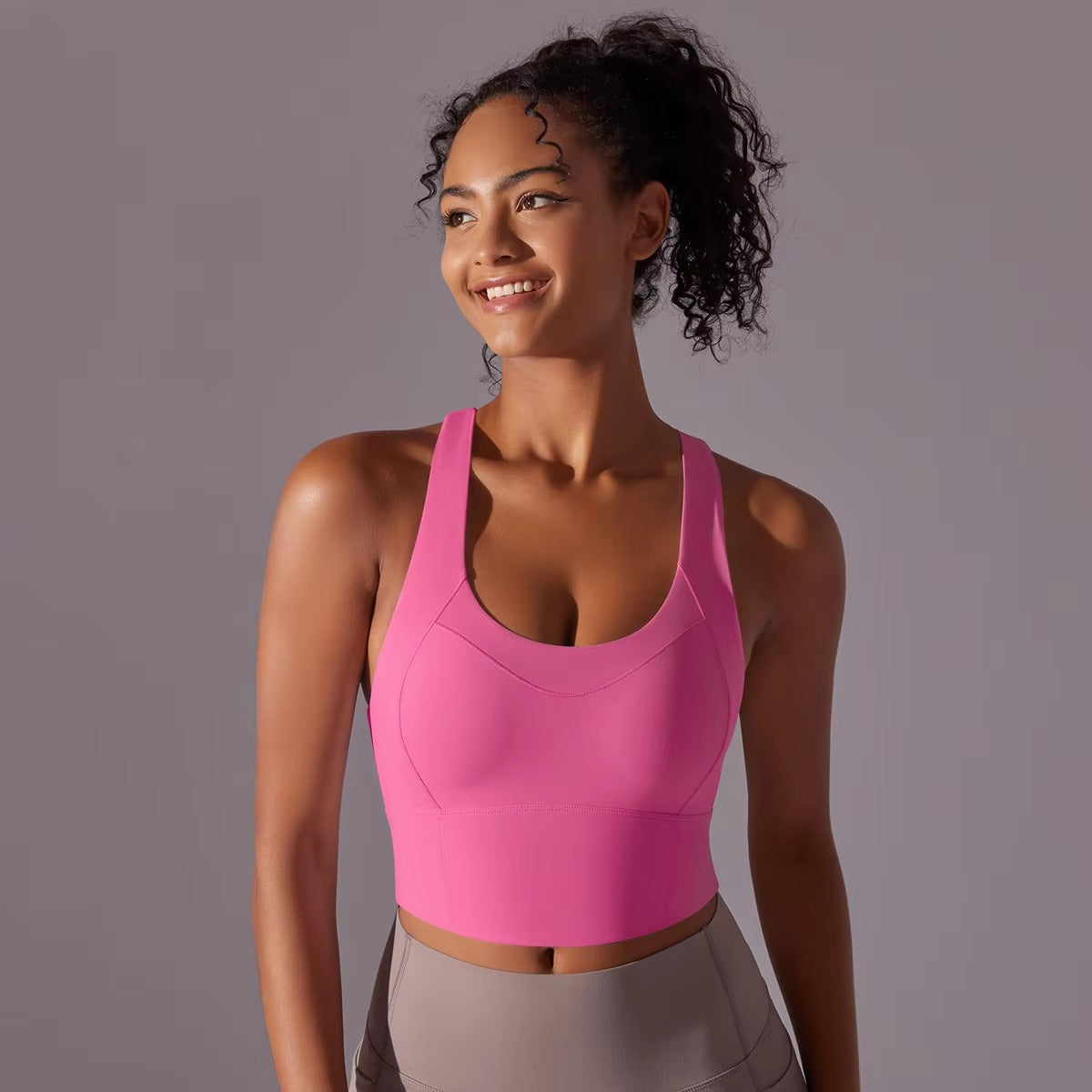 Trendy Breathable Nylon Tights Fitness Bra Mssza