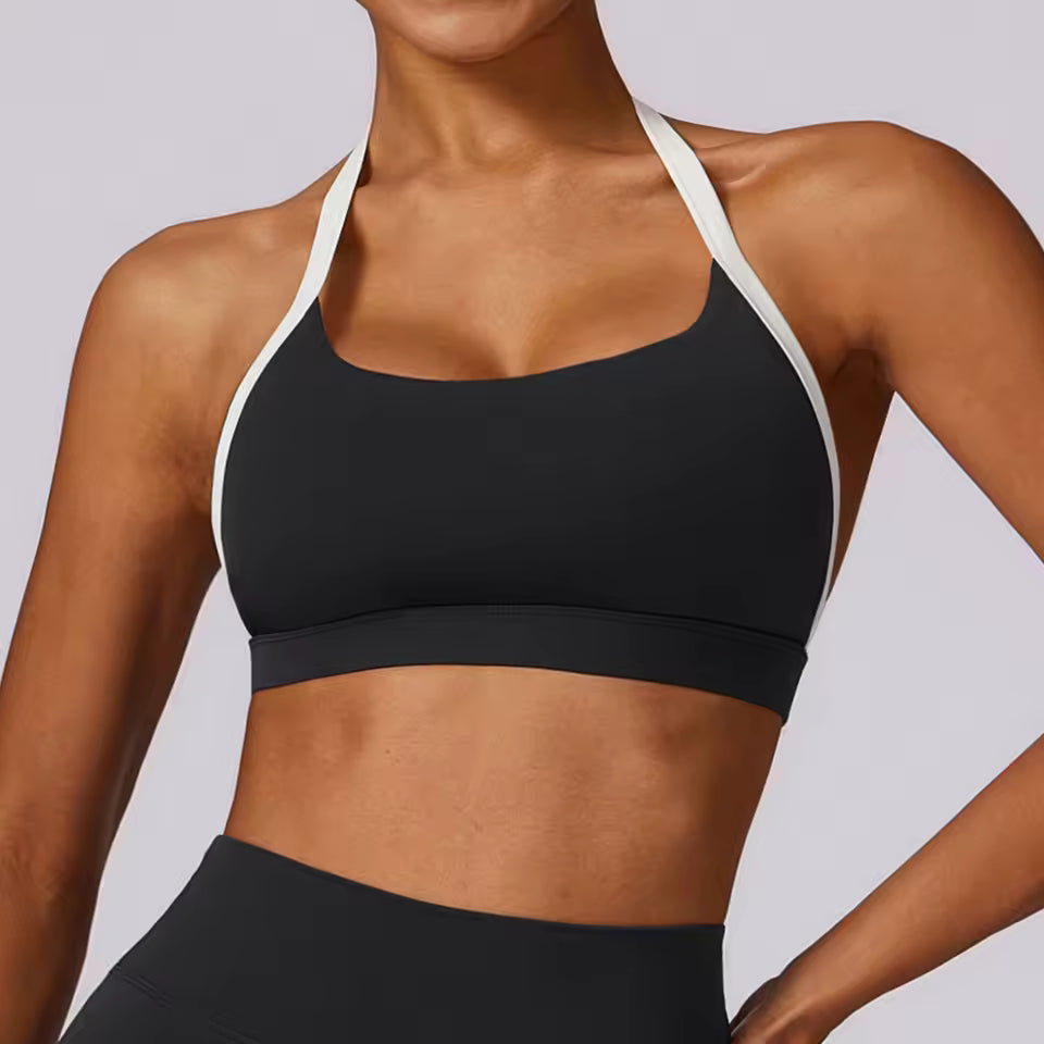 Trendy Breathable Shockproof Quick Dry Halter Gym Sport Bra Mssza