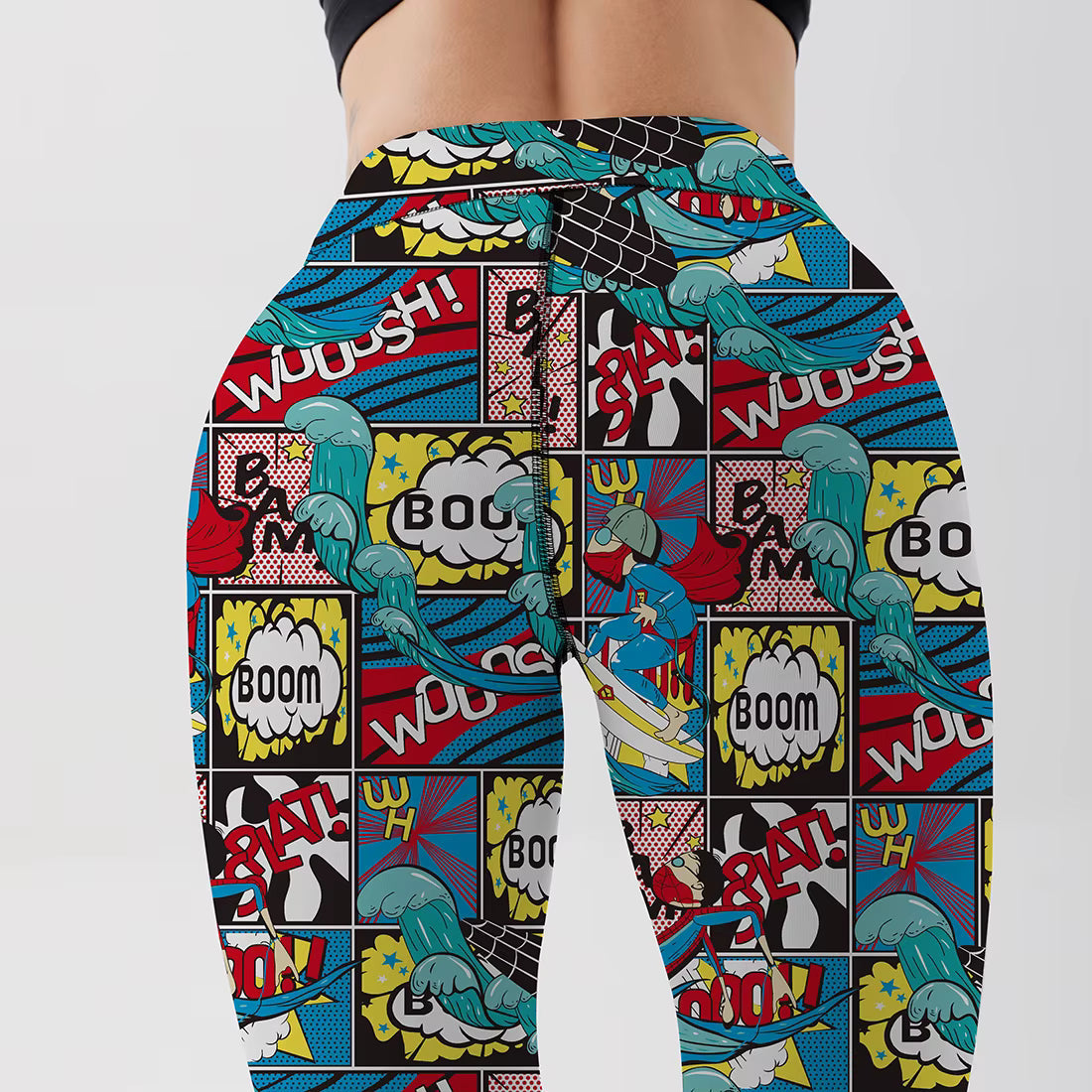 Trendy Cartoon Printed High Waist Ankle-Length Sports Legging Mssza