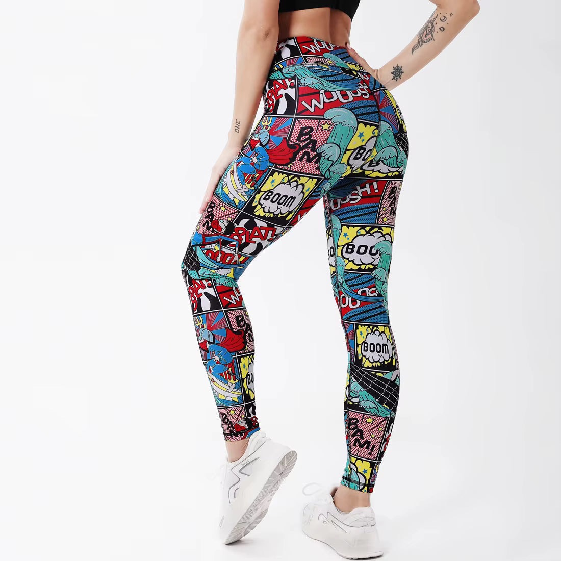Trendy Cartoon Printed High Waist Ankle-Length Sports Legging Mssza